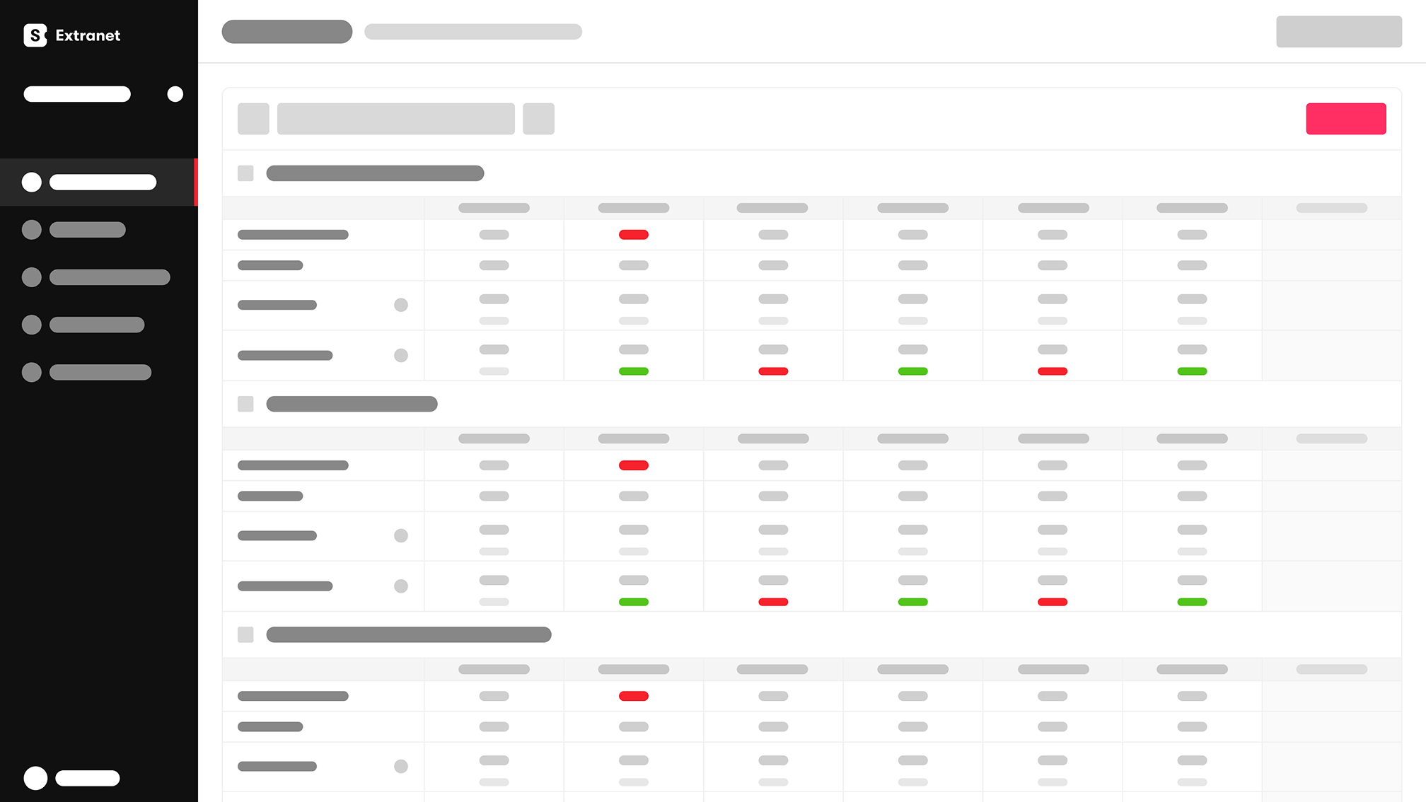 Extranet where a hotel sets its own availability, a calendar of open and closed dates
